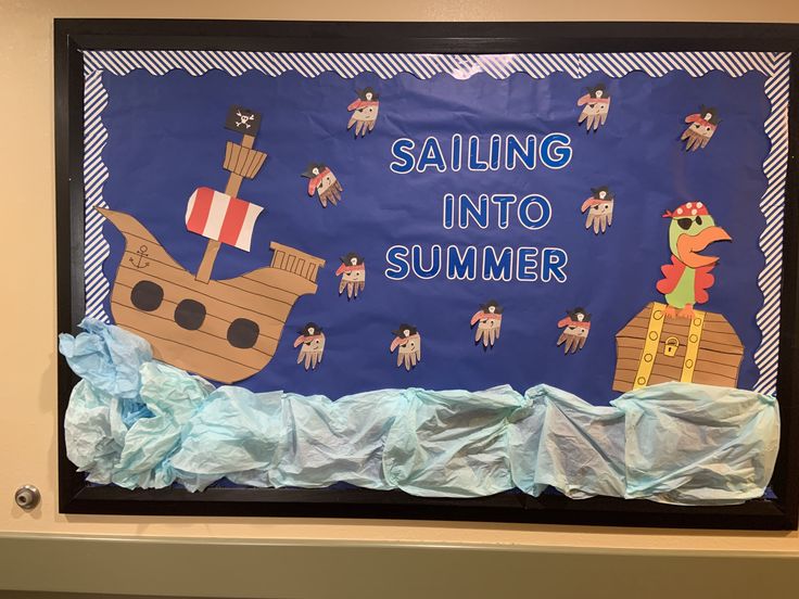 sailing into summer pirate bulletin board classroom ocean theme