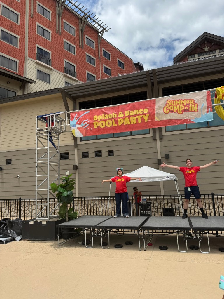 Summer Camp In pool party outdoors at Great Wolf Lodge in Grapevine, Texas