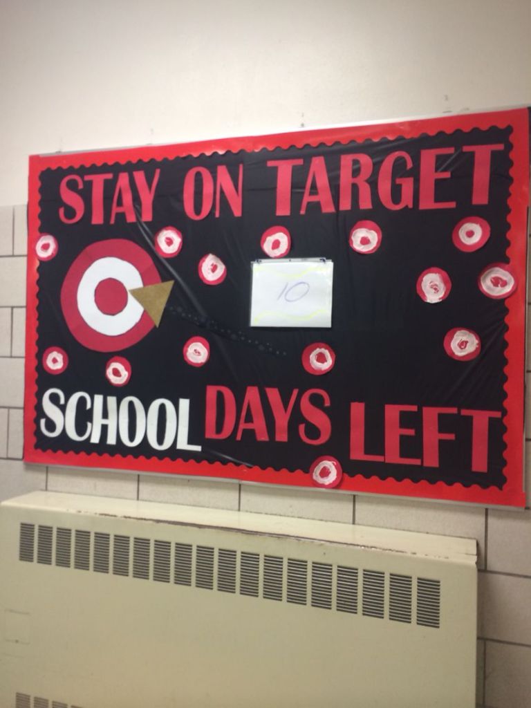 stay on target bulletin board classroom countdown end of school year display