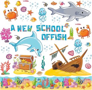 paper plate craft supplies for classroom door decorations and ocean theme