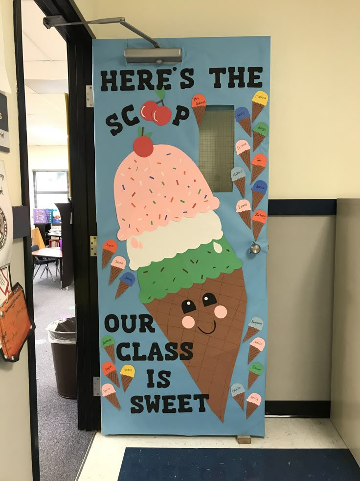 heres the scoop our class is sweet classroom door with ice cream cones and student names