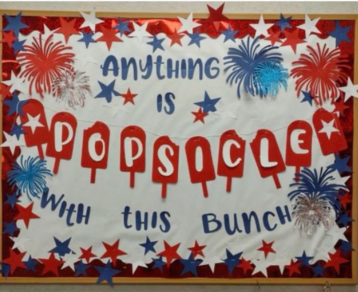 popsicle fireworks bulletin board patriotic summer classroom display