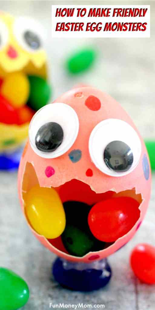 easter egg monster craft for kids funny diy egg decoration idea