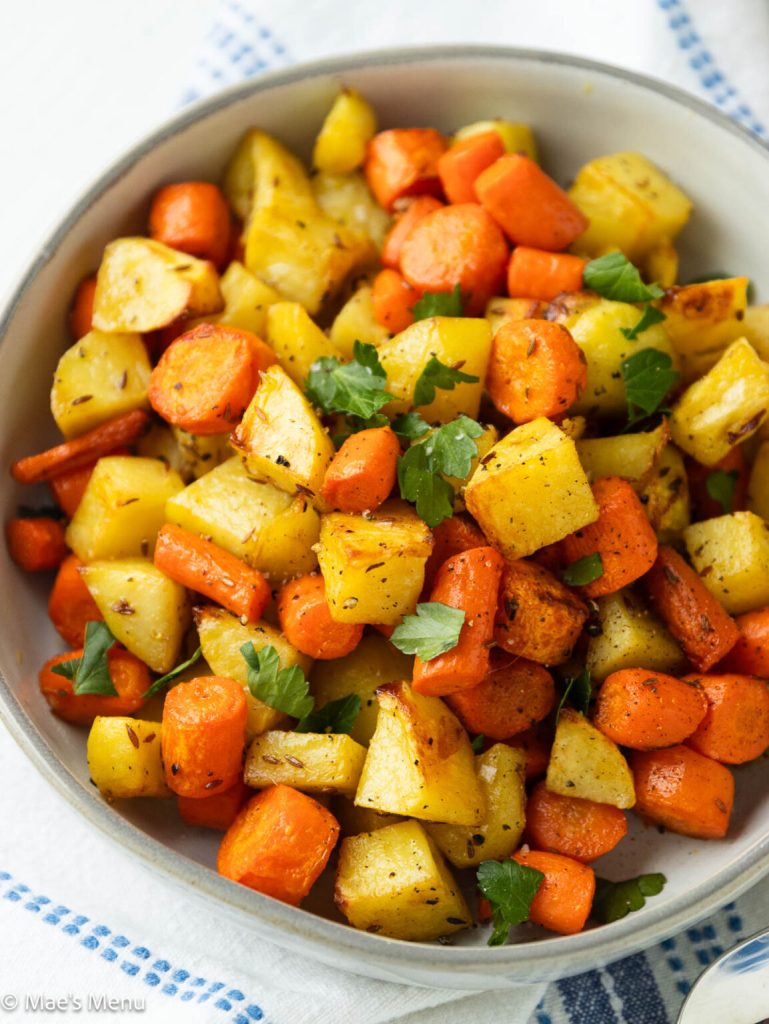 healthy roasted potatoes and carrots easy side dish