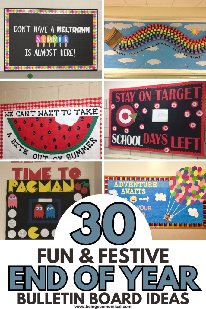 Bulletin board displaying a colorful summer theme with the text 'Don't have a meltdown, summer is almost here!'