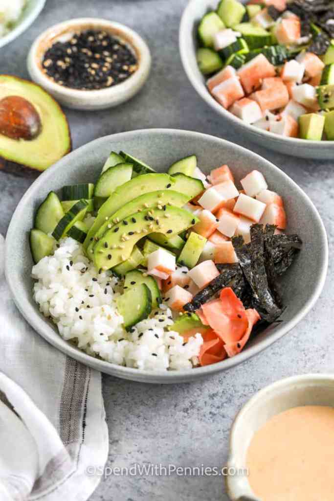 healthy california roll sushi bowl easy dinner