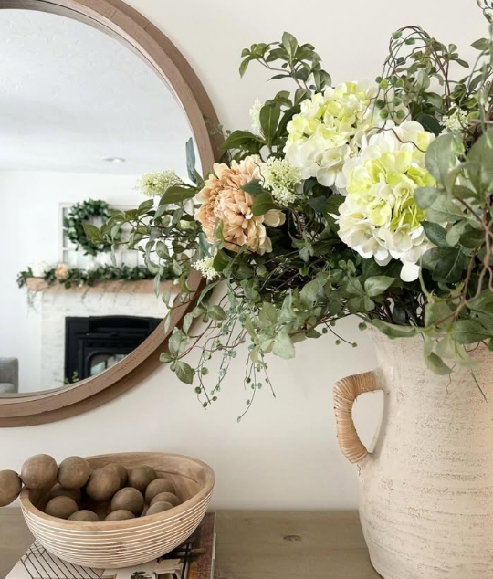 spring home decor | spring decorating ideas | seasonal home decor | spring decor inspiration | light and airy home decor | spring centerpiece ideas | Easter home decor | farmhouse spring decor | rustic spring decor | vintage spring decor | cozy spring living room | spring entryway decor | spring floral arrangement | pastel home accents | cottagecore spring style | spring tablescape ideas | spring vignette styling | fresh flower home display | DIY spring decor | budget-friendly spring decorating