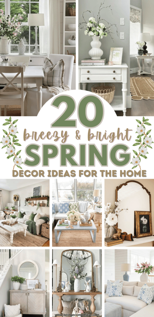 spring home decor | spring decorating ideas | seasonal home decor | spring decor inspiration | light and airy home decor | spring centerpiece ideas | Easter home decor | farmhouse spring decor | rustic spring decor | vintage spring decor | cozy spring living room | spring entryway decor | spring floral arrangement | pastel home accents | cottagecore spring style | spring tablescape ideas | spring vignette styling | fresh flower home display | DIY spring decor | budget-friendly spring decorating