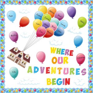 balloon house bulletin board kit classroom summer theme decor