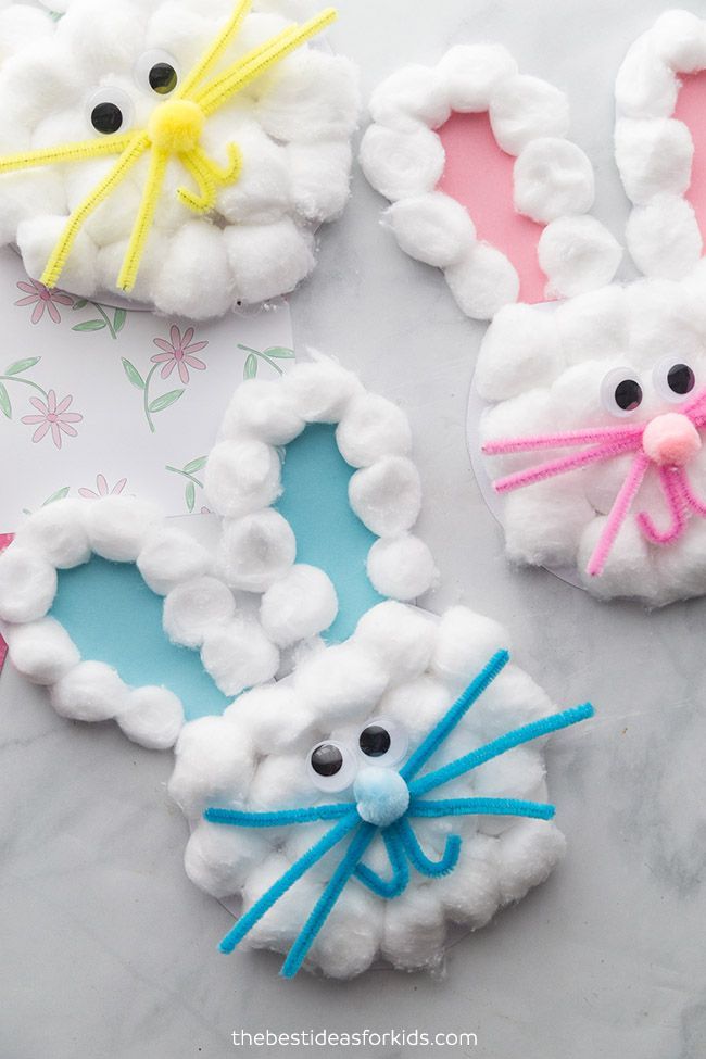 cotton ball easter bunny craft for kids easy preschool spring activity