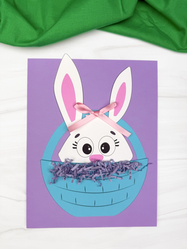 easter bunny basket paper craft for kids easy homemade basket idea