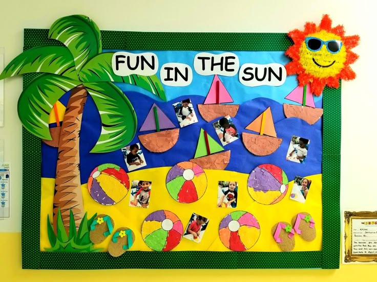 fun in the sun bulletin board classroom beach summer decor