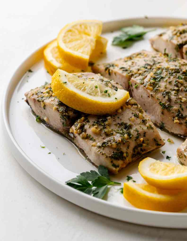 healthy baked mahi mahi garlic herb dinner