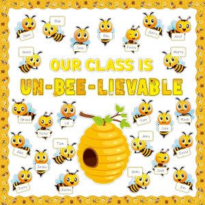 bee classroom bulletin board kit end of year theme decorations