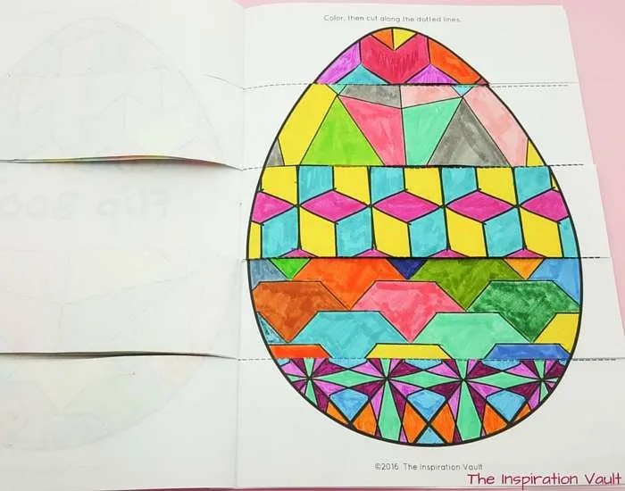 geometric easter egg coloring page for kids printable activity