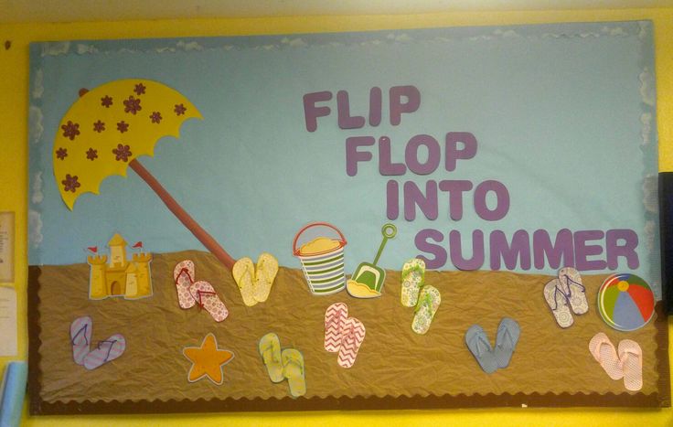 flip flop summer bulletin board beach classroom scene decor