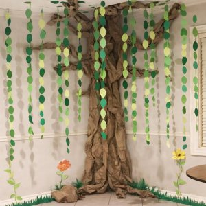 tropical beach classroom door decoration with sand and ocean design