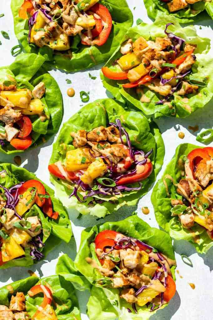 healthy chicken lettuce wraps low carb dinner